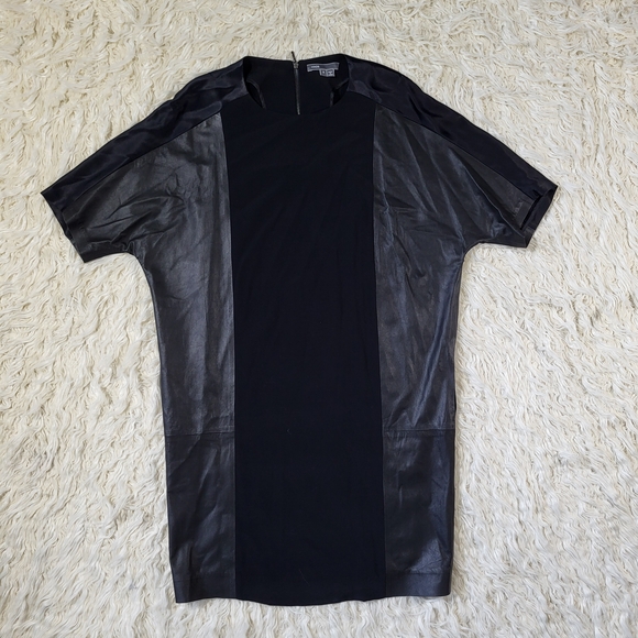 Vince Dresses & Skirts - Vince Dresses Vince Shift Dress Leather Panel Black Size Small